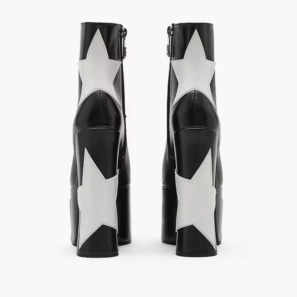 Marc Jacobs Black & White Star Platform Ankle Boots - Picture 5 of 7